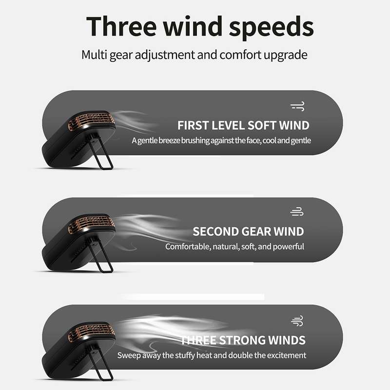 HX-150A Outdoor Digital Display Silent USB Charging Bladeless Waist Hanging Neck Fan