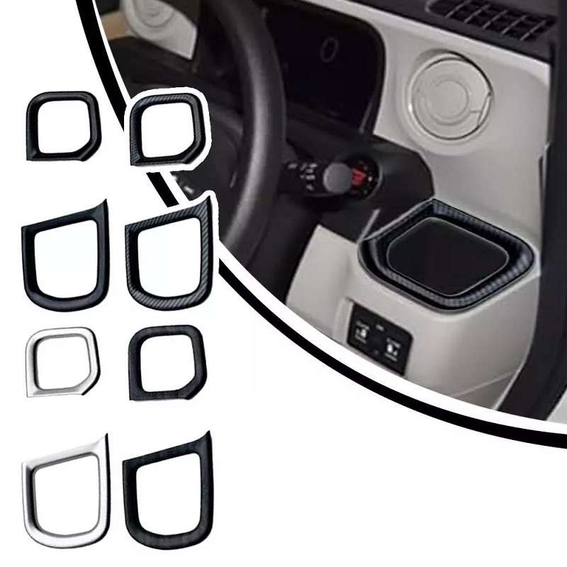 For Honda 2023 N-box JF5/JF6 Right-hand Drive Cup Holder Decorative Frame Patch(Matte Silver)