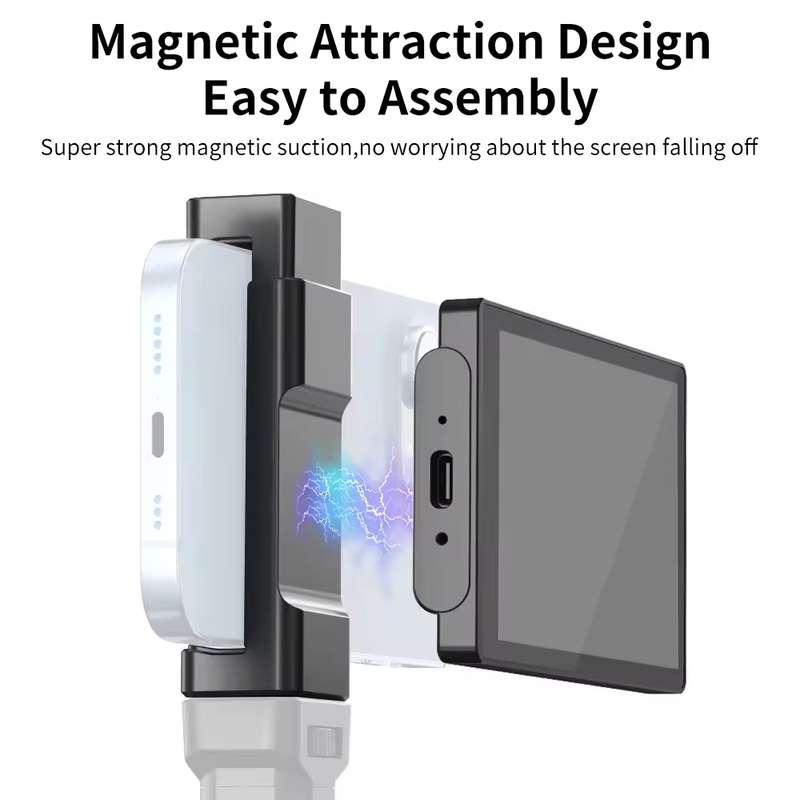 KingMa PH01 Smartphone Mini Monitors Sync Rear Camera Selfie Screen with Magnetic Phone Clip