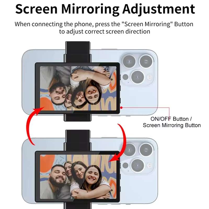 KingMa PH01 Smartphone Mini Monitors Sync Rear Camera Selfie Screen with Magnetic Phone Clip