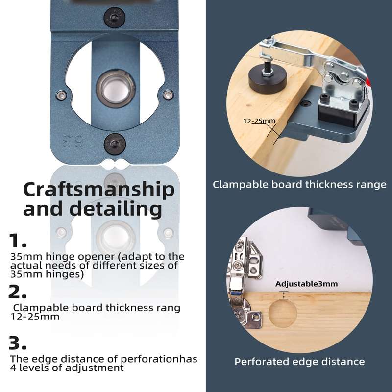 Fonson 35MM Hole Spacing Woodworking Cabinet Door Hinge Hole Opener(JL35-A1)