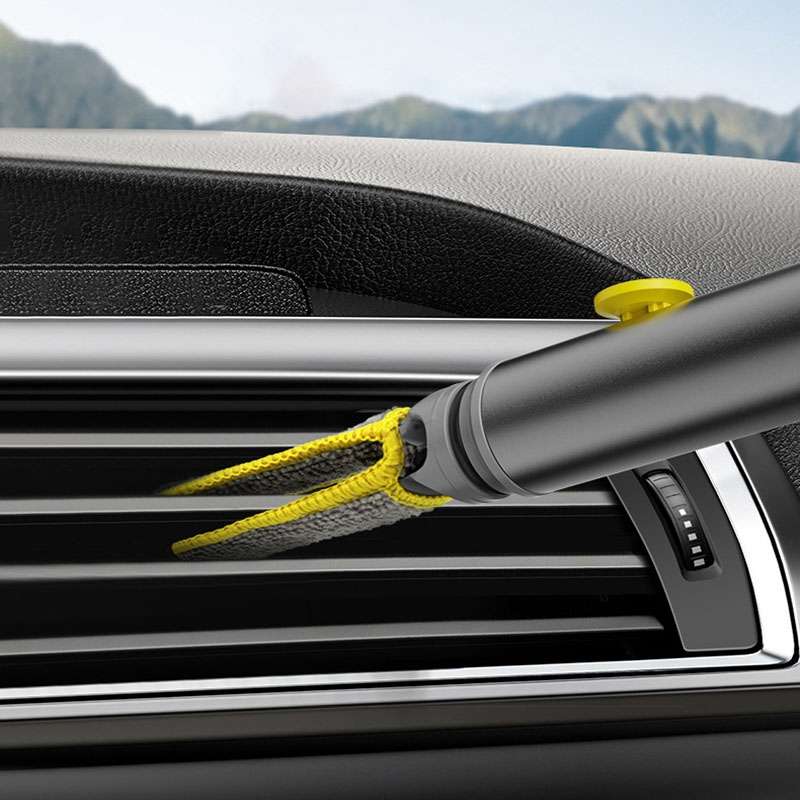 3-In-1 Car Air Outlet Double-Head Cleaning Brush Multi-Functional Detail Brush With Hammer(Grey)