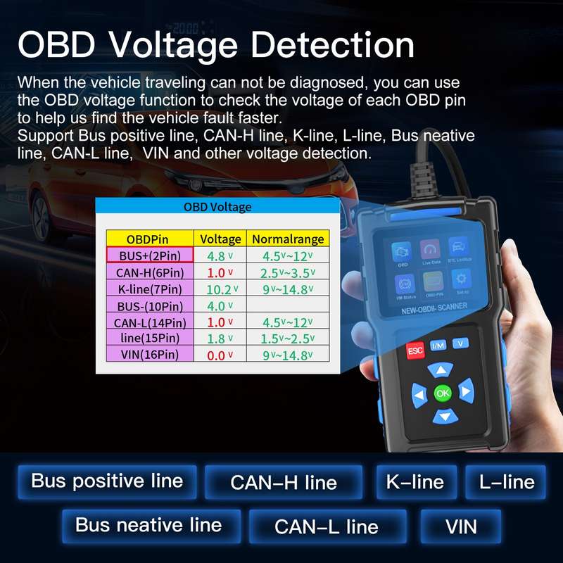 Automobile Fault Diagnostic Instrument OBD2 Engine Tester ELM327(T200)