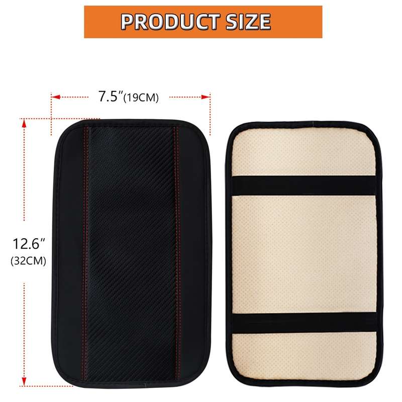 32x19cm PU Carbon Fiber Leather Central Armrest Box Cover Anti-slip Pad(Blue)
