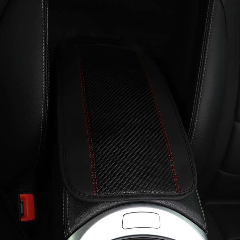 32x19cm PU Carbon Fiber Leather Central Armrest Box Cover Anti-slip Pad(Blue)