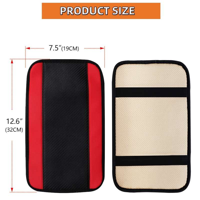 32x19cm PU Carbon Fiber Leather Central Armrest Box Cover Anti-slip Pad(Blue)
