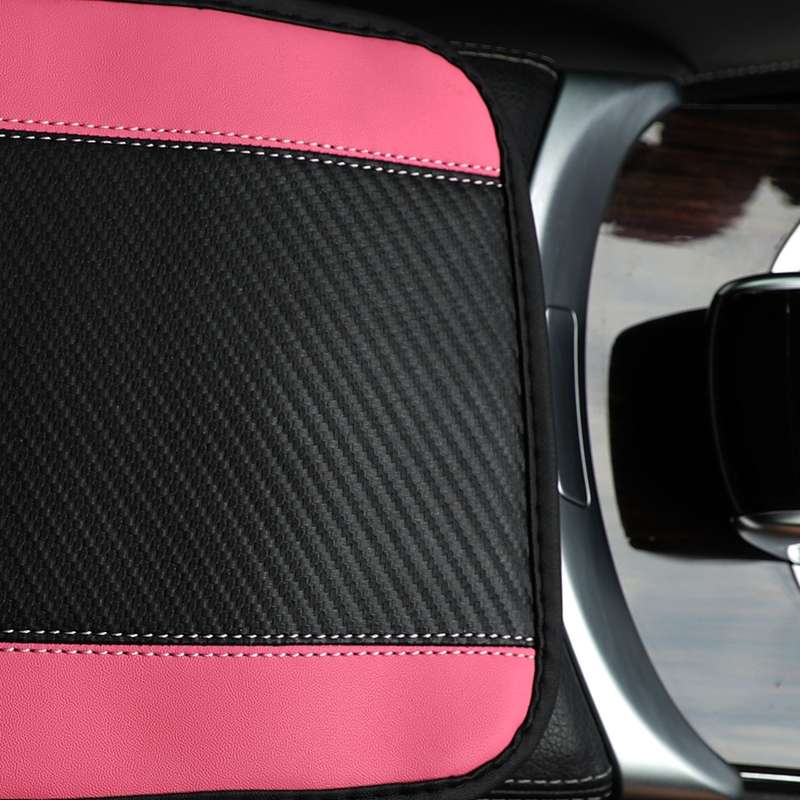 32x19cm PU Carbon Fiber Leather Central Armrest Box Cover Anti-slip Pad(Pink)