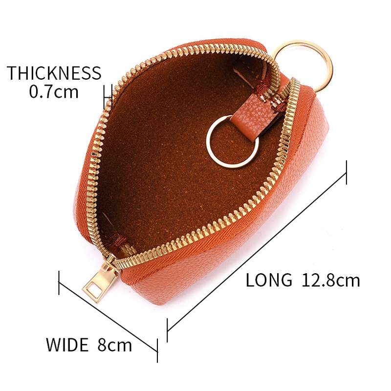 Mini Car Key Bag Large Capacity Soft Leather Coin Purse(Brown)