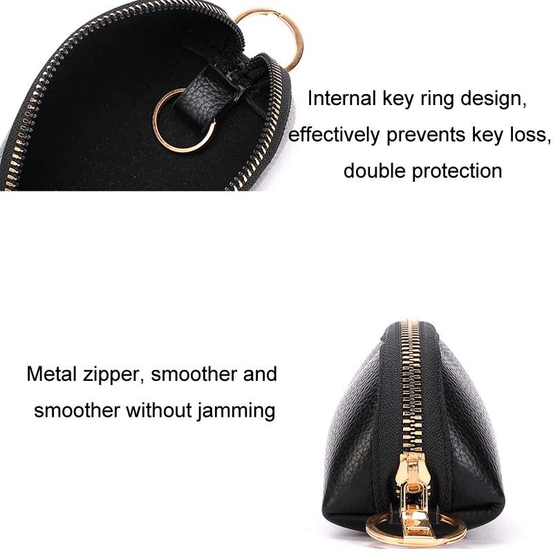 Mini Car Key Bag Large Capacity Soft Leather Coin Purse(Brown)