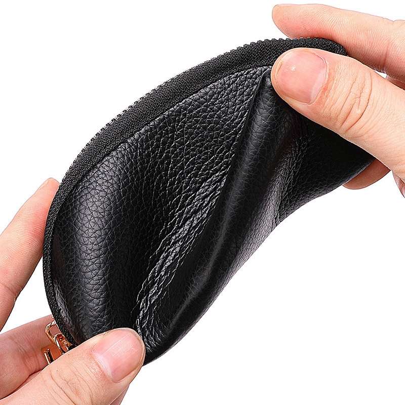 Mini Car Key Bag Large Capacity Soft Leather Coin Purse(Brown)
