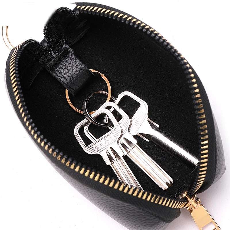 Mini Car Key Bag Large Capacity Soft Leather Coin Purse(Brown)