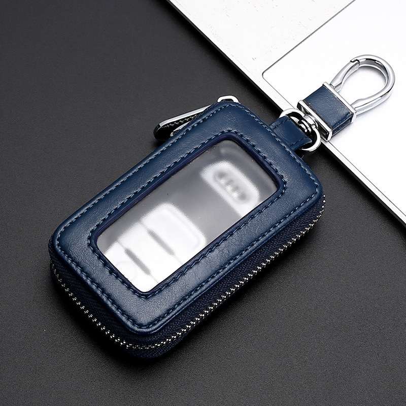 Car Remote Control Universal Visible Zipper Key Case(Black)