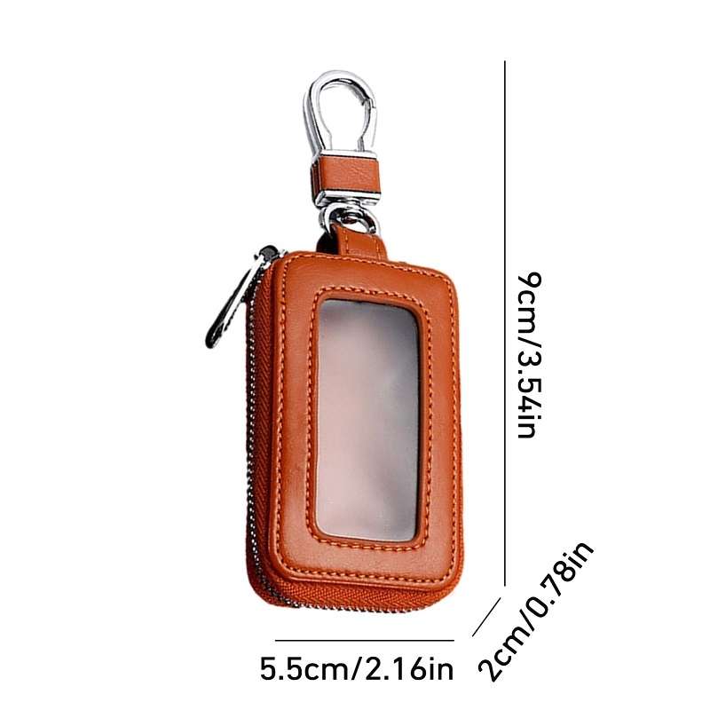 Car Remote Control Universal Visible Zipper Key Case(Claret)