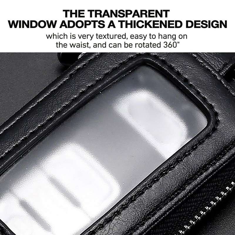 Car Remote Control Universal Visible Zipper Key Case(Claret)