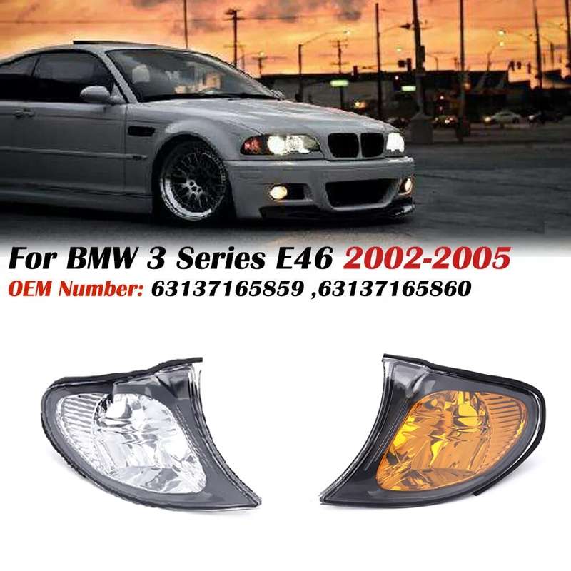 For 2002-2005 BMW 3 Series E46 Car Front Corner Parking Turn Signal Lights(White Right OE 6313716586