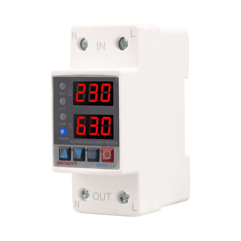 SINOTIMER SVP-718 63A Adjustable Self-resetting Intelligent Over-voltage and Under-voltage Protecto