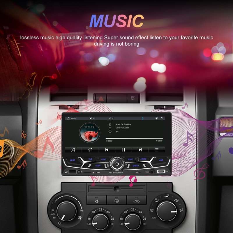 6.86inch Dual Butt Button Knob Player MP5 With Backup Camera Function / Bluetooth / CarPlay(Standard