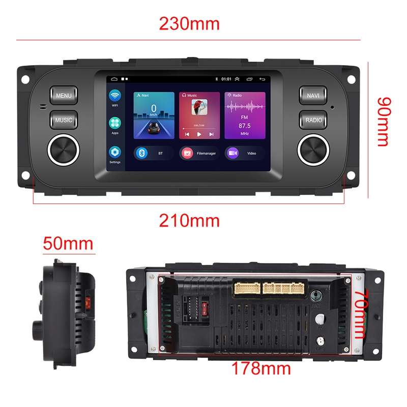 For Para Jeep Grand Cherokee 1999-2004 Carplay Android Navigation All-In-One Monitor With Large Scre