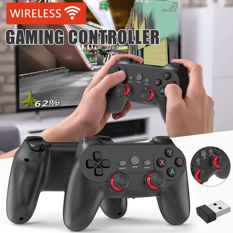 2.4G One-to-two Wireless Game Controller for PC / Android / TV Box(White)