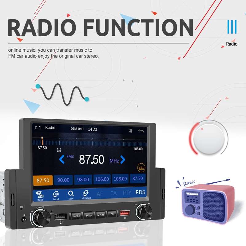 6.2 Inch MP5 Player Single Butt Universal Wired CarPlay Car Monitor, Model: Standard+12 Light Camera