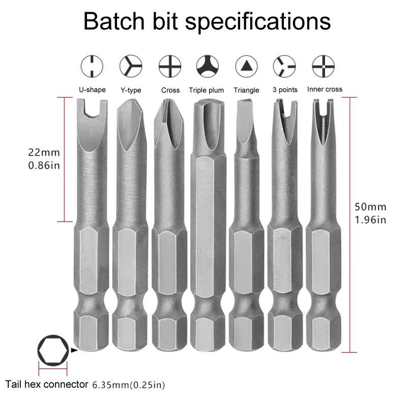 5pcs / Set Profile Bit Chrome Vanadium Steel Bit Set Appliance Repair Electrical Drill Accessories W