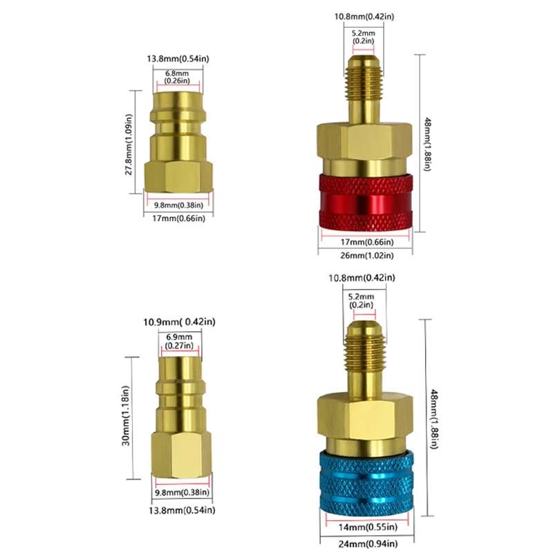 Car Household Air Conditioning And Refrigeration Equipment Fluoridation High And Low Pressure Fittin