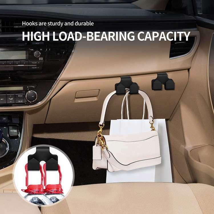 2pcs Car Front Armrest Box Storage Hook For Toyota Corolla Camry Avalon RAV4(Black)