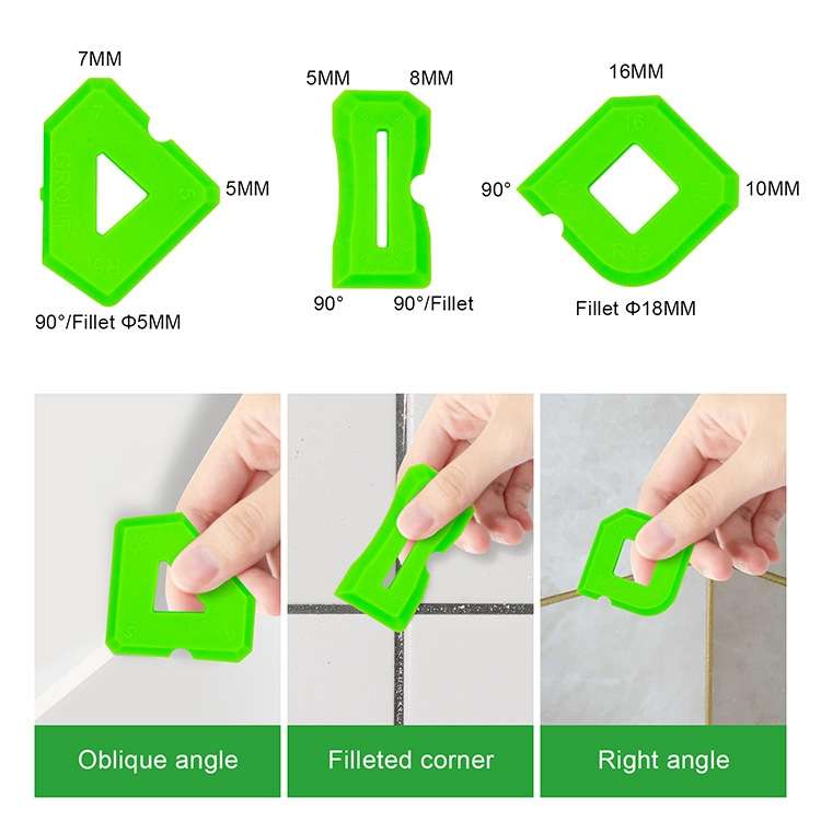 2sets Multifunctional Glue Scraper Silicone Seam Scraper(Green)