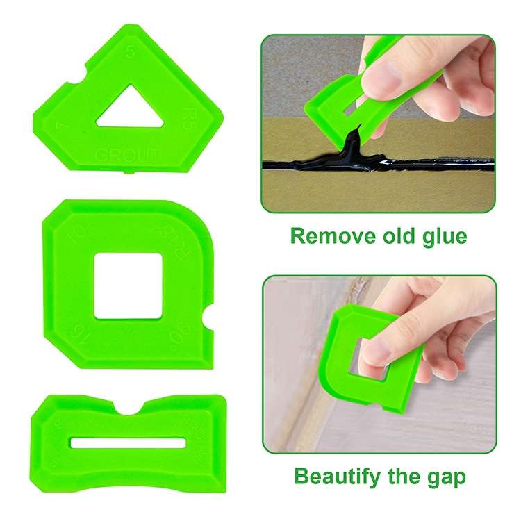 2sets Multifunctional Glue Scraper Silicone Seam Scraper(Green)
