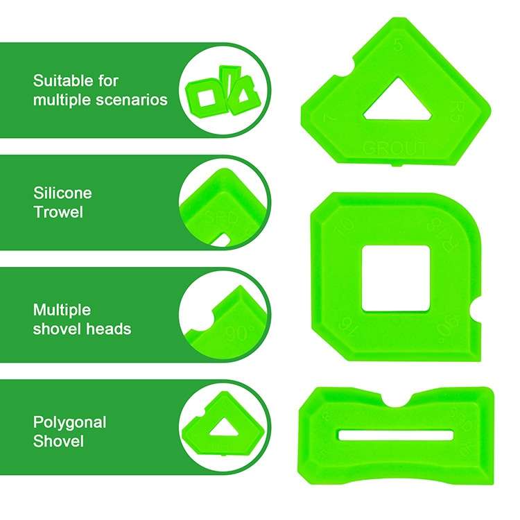 2sets Multifunctional Glue Scraper Silicone Seam Scraper(Green)