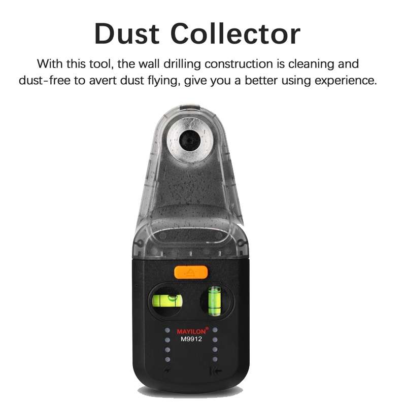Household 2 In 1 Electrical Drill Dust Collector Wall Mounted Drill Dust Stopper(Red Light)