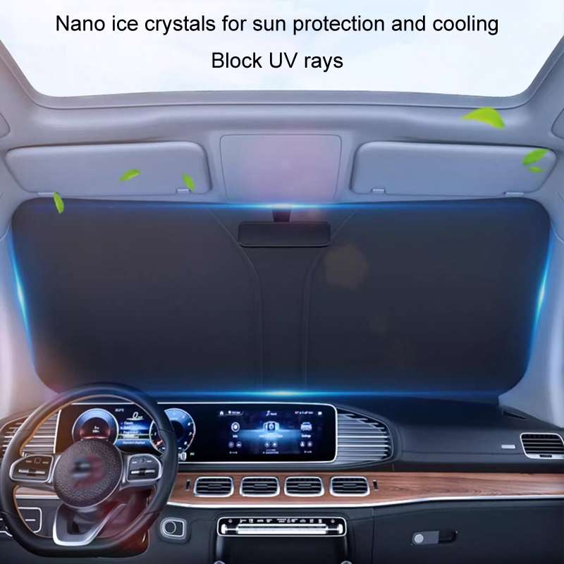 145x90cm Car Front Windshield Sunshade Colorful Laser Heat Insulation Sunscreen Sunshade Umbrel