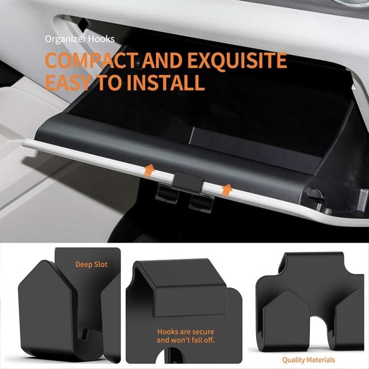2pcs Car Front Seat Storage Box Hook For BYD Yuan Plus(Black)