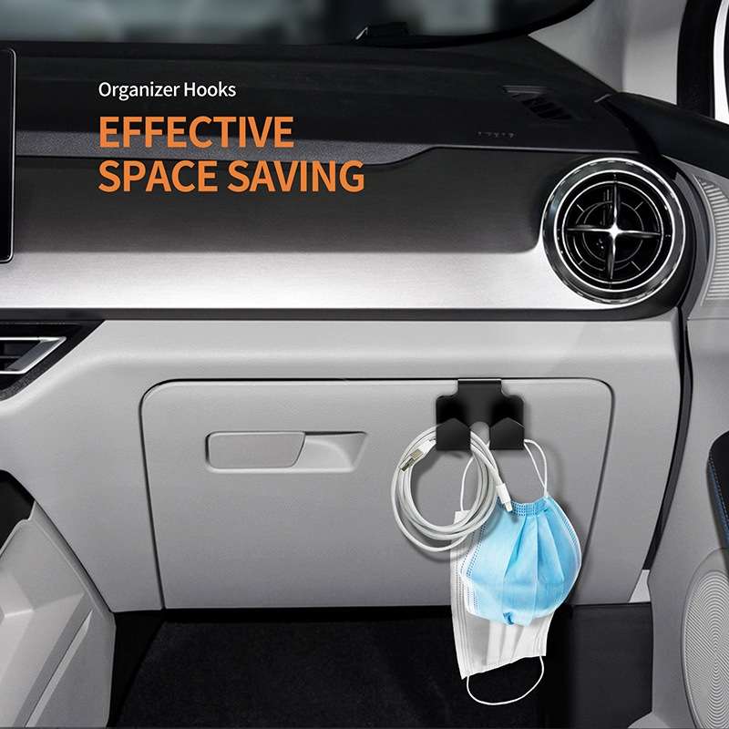 2pcs Car Front Seat Storage Box Hook For BYD Yuan Plus(Black)