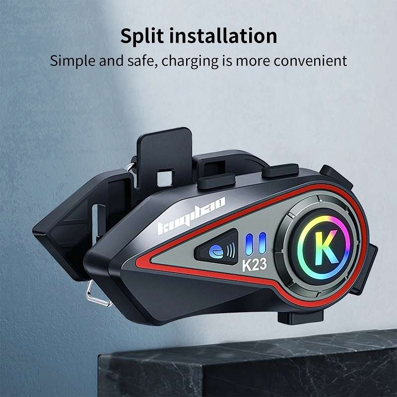 KUQIBAO Motorcycle Helmet Long-Lasting Bluetooth Headset With Light