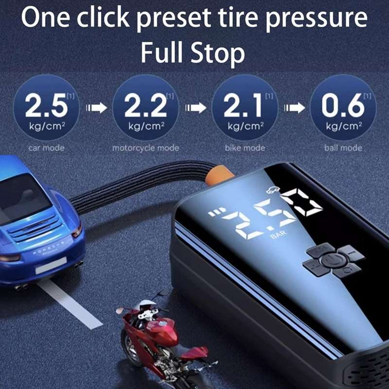 Car Inflatable Pump Portable Mini Car Tire High Power High Pressure Inflatable Pump, Specification: