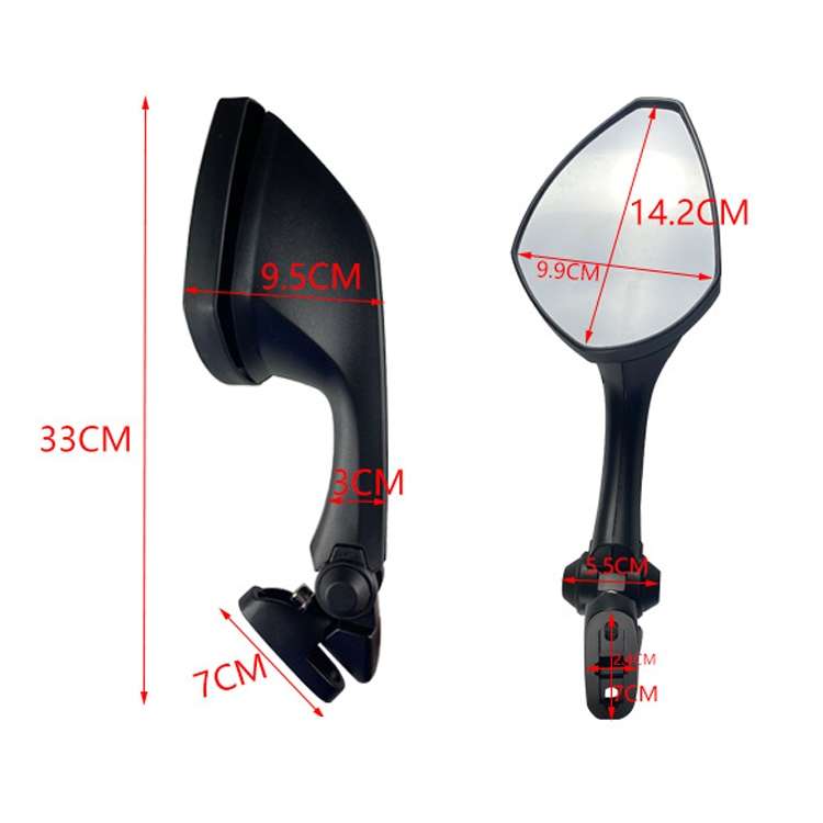 Motorcycle Modification Reversing Mirror Accessories For Kawasaki(Black)