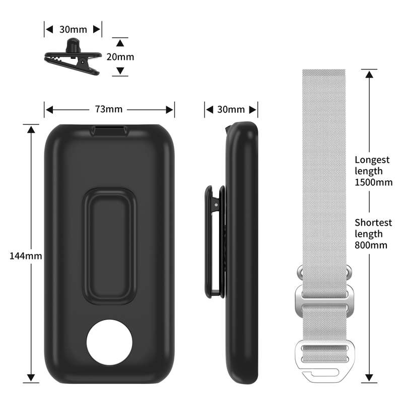 For Apple Vision Pro Battery PC Case Holder With Belt Clip And Shoulder Strap VR Headset Accessory(B