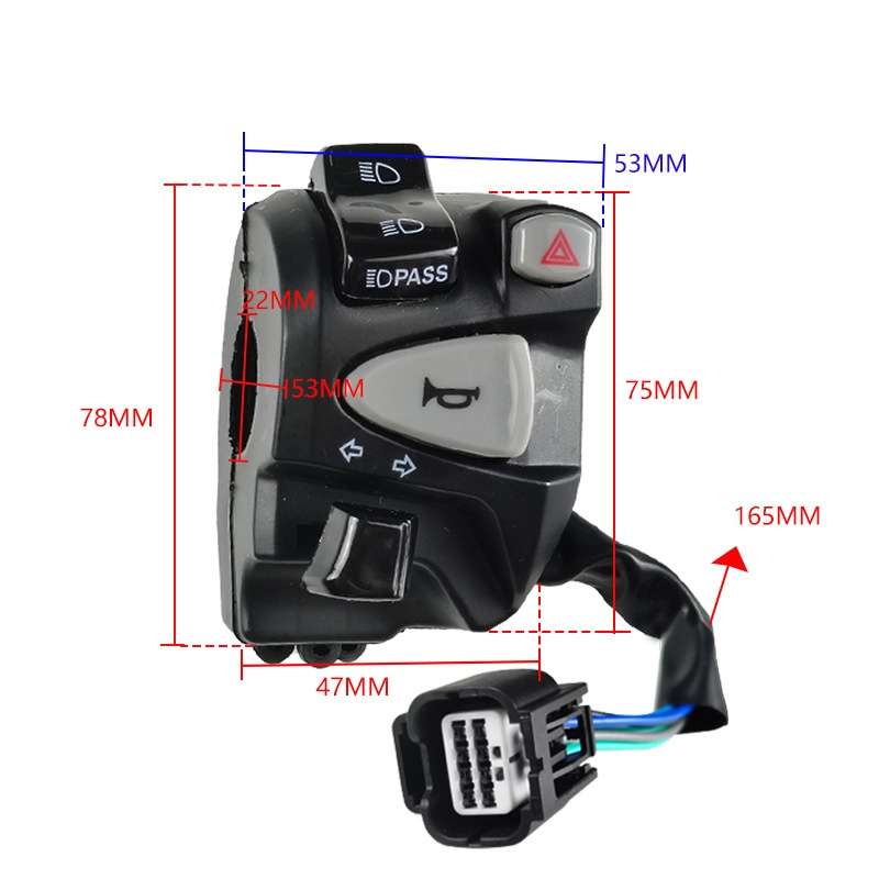 For Honda Click150i Left Handlebar Turn Signal Motorcycle Switch Accessories(Black)