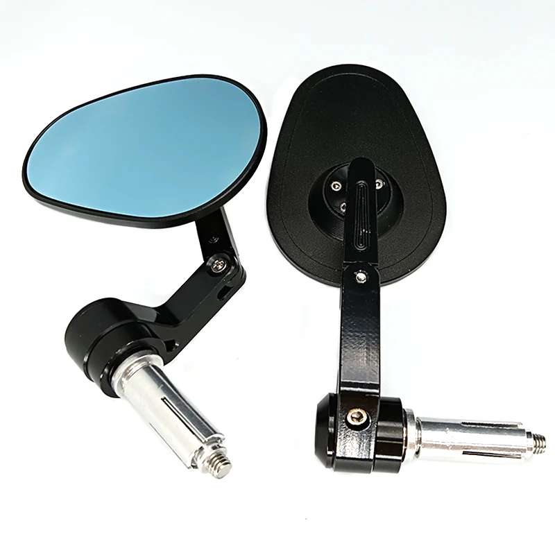 Motorcycle Aluminum Alloy Foldable Rearview Mirror(Black)