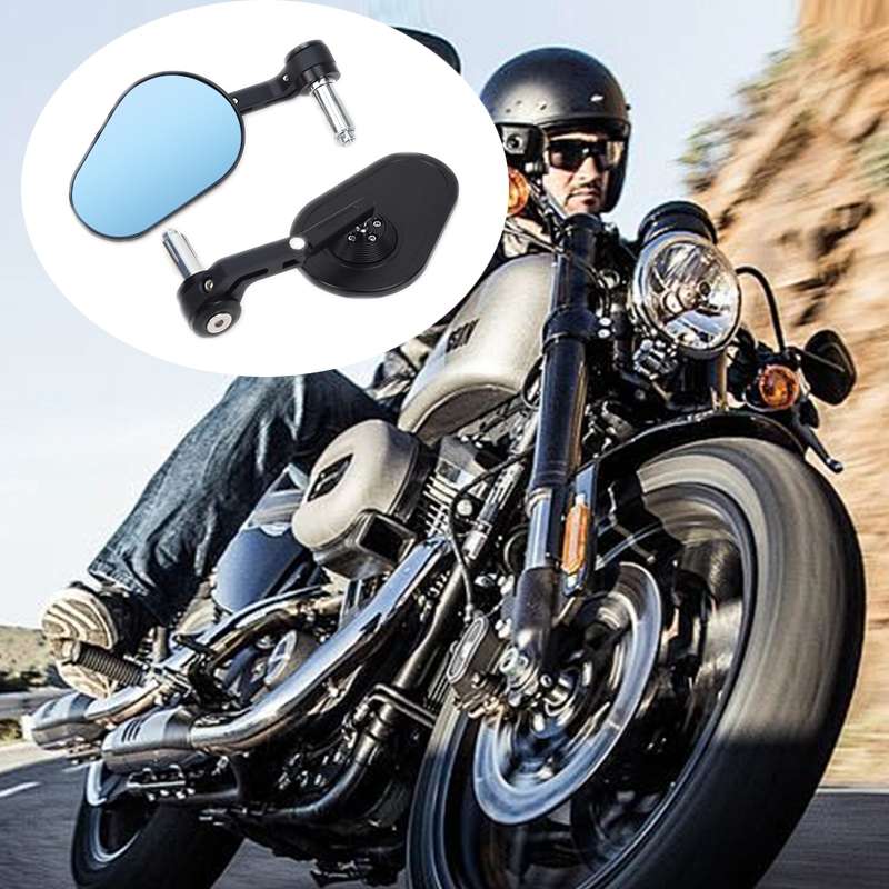 Motorcycle Aluminum Alloy Foldable Rearview Mirror(Black)
