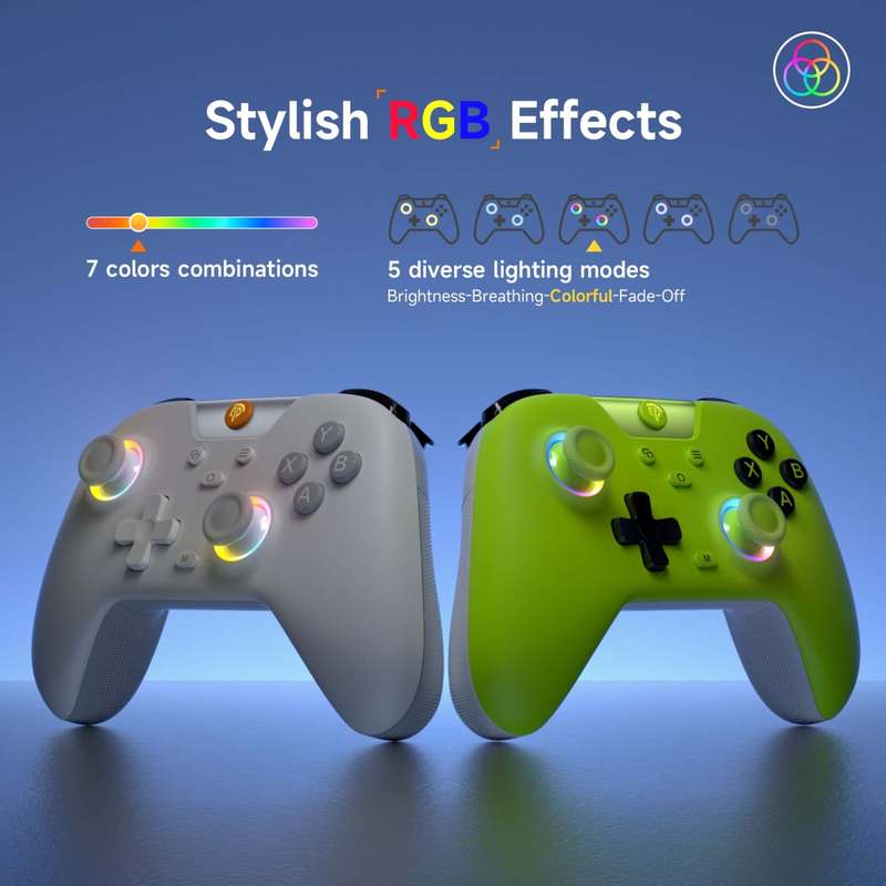 EasySMX X05 Wireless Gamepad Hall RGB Effect Controller For PC / Phone / Switch / Steam Deck(Wh