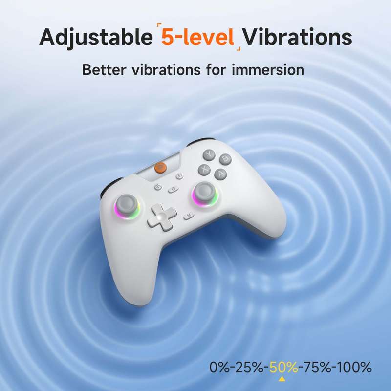 EasySMX X05 Wireless Gamepad Hall RGB Effect Controller For PC / Phone / Switch / Steam Deck(Wh