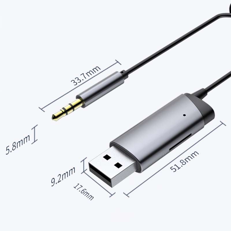AUX Car Bluetooth Receiver Adapter 3.5mm Cell Phone Computer Connector With TF Card Slot