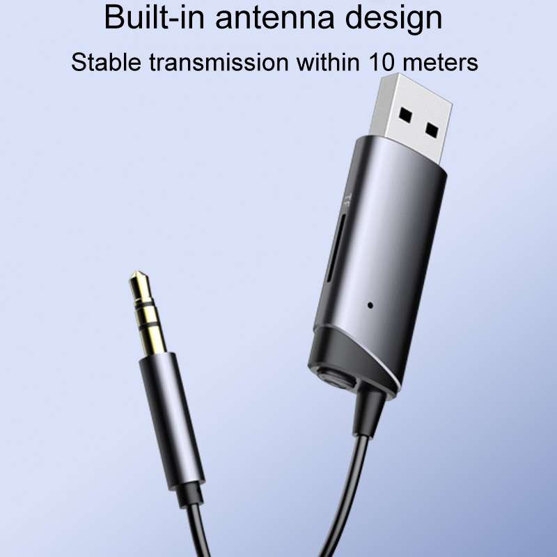 AUX Car Bluetooth Receiver Adapter 3.5mm Cell Phone Computer Connector With TF Card Slot