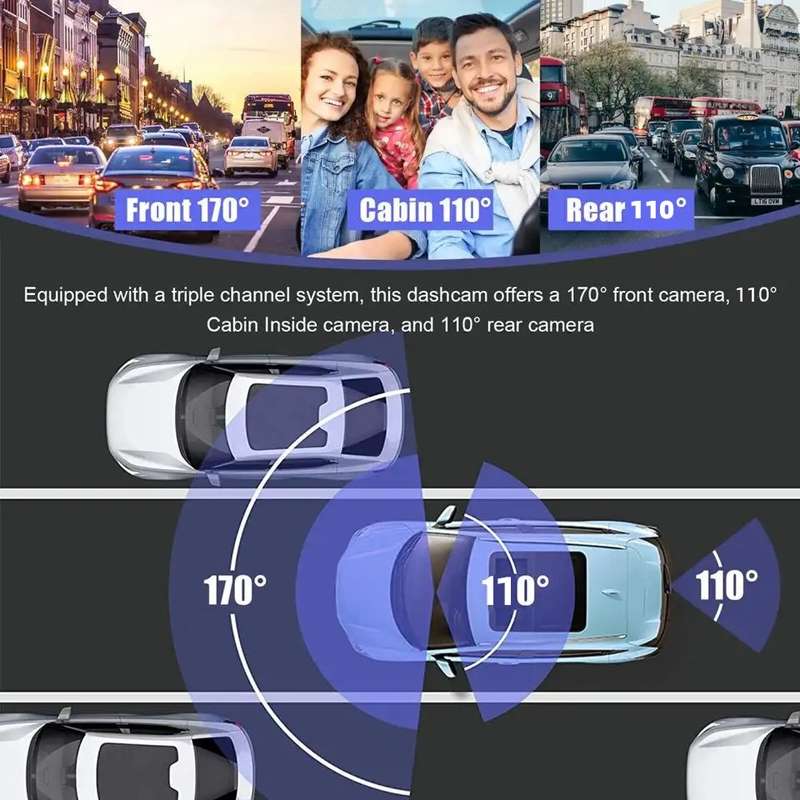 High-Definition Night Vision Driving Recorder, Model: Dual Recording 2K+720P+GPS Track+WIFI Mobile P