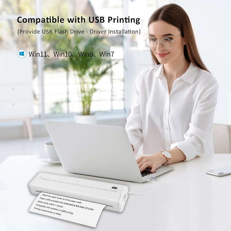 A4-XZ 203DPI A4 Home Portable Smart Wireless Inkless Thermal Printer(White)