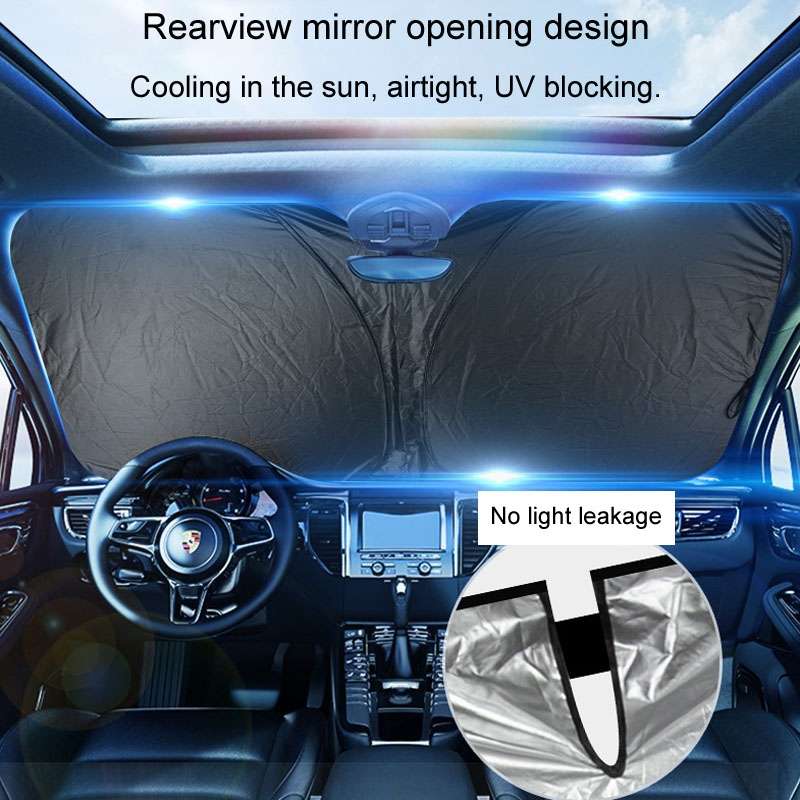 Car Sunshade Summer Front Windshield Sunscreen Heat Insulation Folding Car Sunshade Curtain(145x70cm