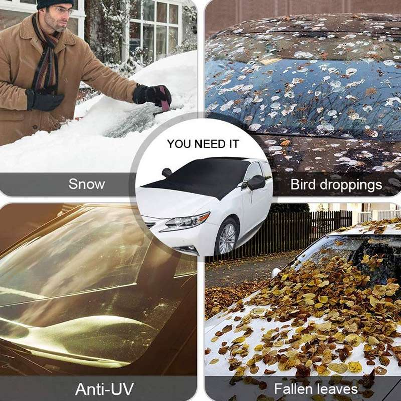 Automobile Silver Coated Cloth Sunshade Snow Shield, Style: Rear Rubber Band