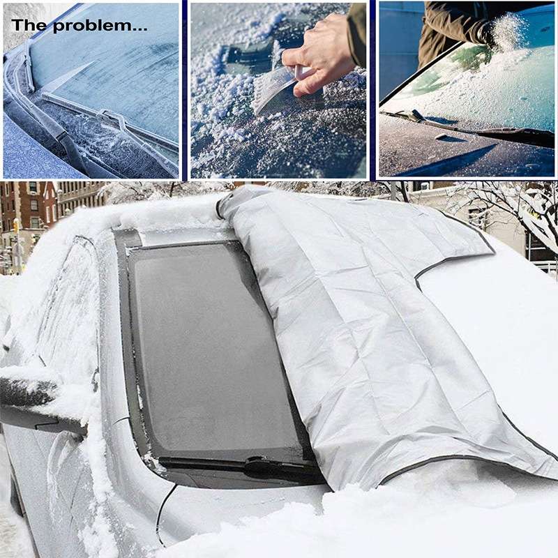 Automobile Silver Coated Cloth Sunshade Snow Shield, Style: Rear Rubber Band
